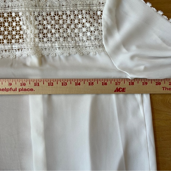 THE KOOPLES LACE INSET BLOUSE HIDDEN BUTTON FRONT DRESSY DAINTY FEMININE WHITE S - Picture 8 of 12